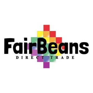 „FairBeans Logo – Buntes Logo im peruanischen Stil, Partner und Lieferant für den Direkthandel aus Peru.“
