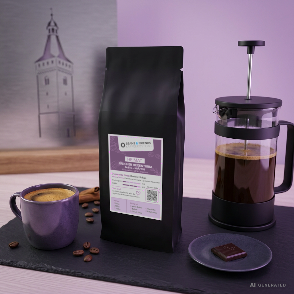 Jülicher Hexenturm von Beans & Friends – kräftiger regionaler Kaffee mit dunklen Schokoladen- und Würznoten