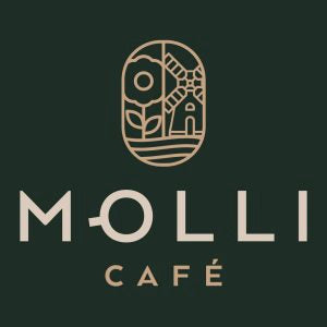 Molli Logo – Edles Logo in Grün und Gold, Partner und Gastronomiekunde.“
